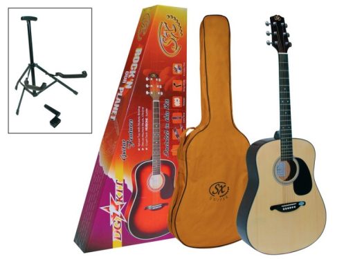 SX DG-1K NATÚR western gitár szett