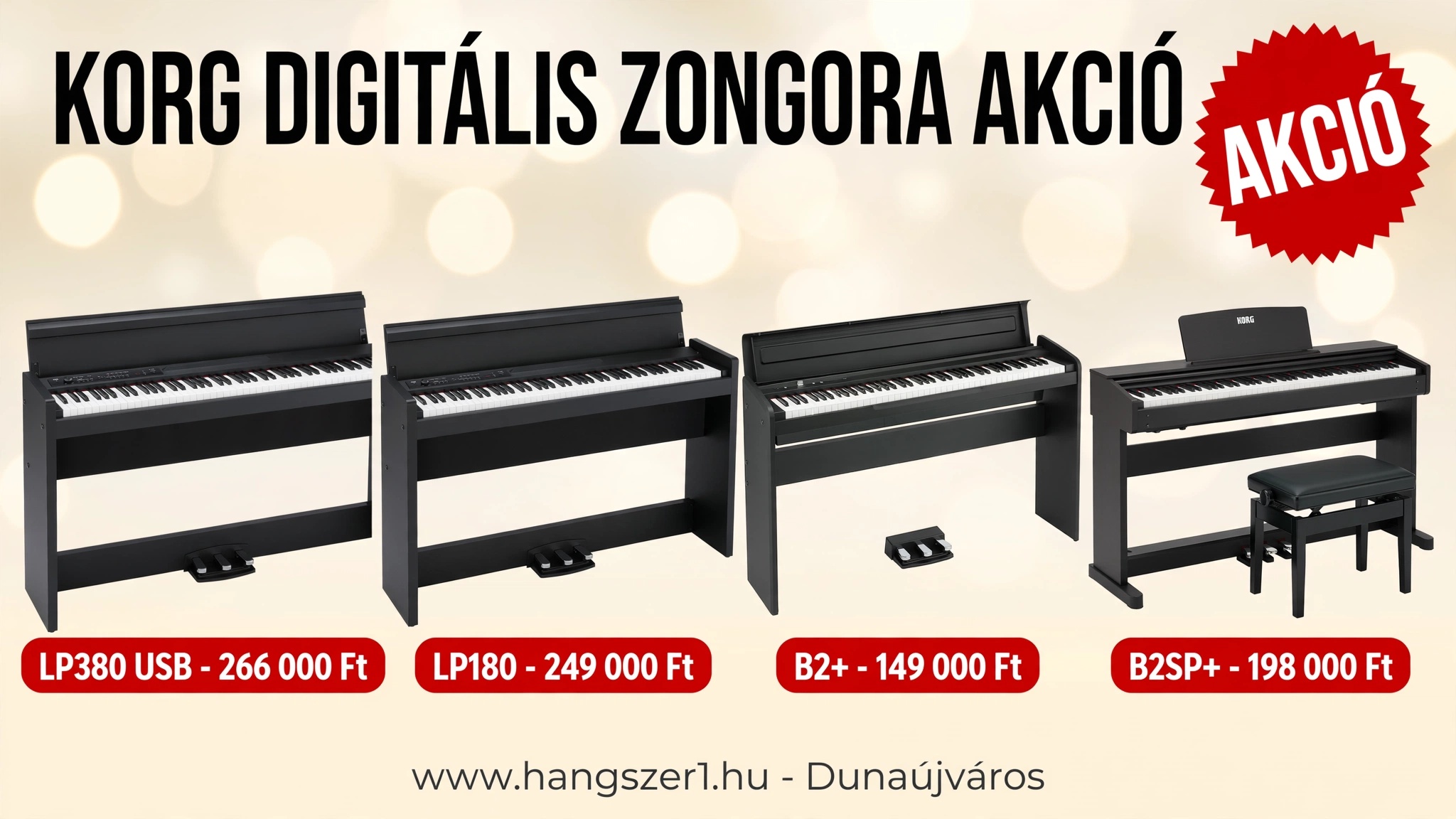 Korg digitális zongora akció